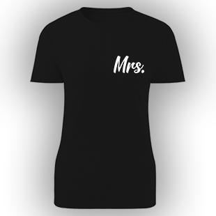 Mrs logó női kereknyakú pamut póló - fekete